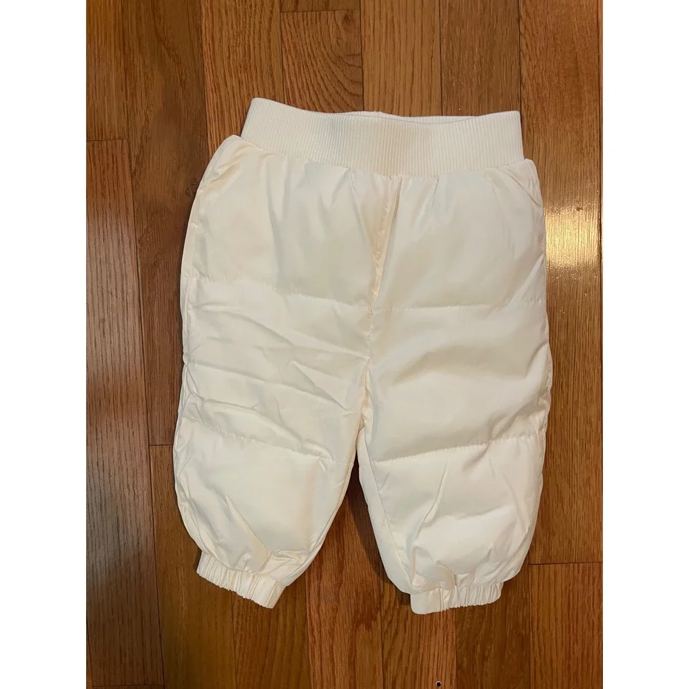 Old Navy Baby Puffer Pants Off‎ White Cream Quilted Snow Pants 3-6M NWT